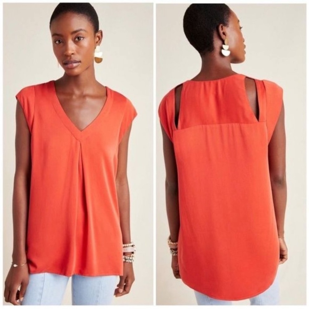 Maeve Anthropologie Ally Cupro Women's Tunic Top Size XS Modal‎ NEW 0349